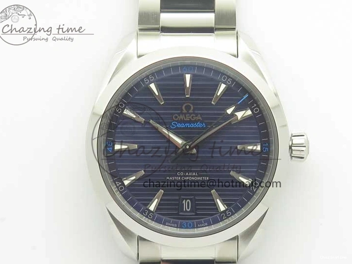 0425 Aqua Terra 150M Master Chronometers VSF 1:1 Best Edition Deep Blue Dial Silver Hand on SS Bracelet A8900 Super Clone HighPerformance 8013